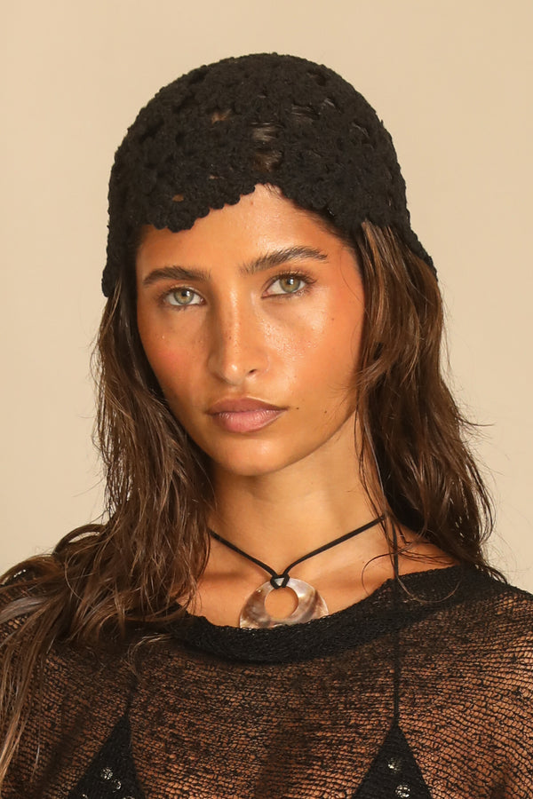 Beaded Crochet Bonnet