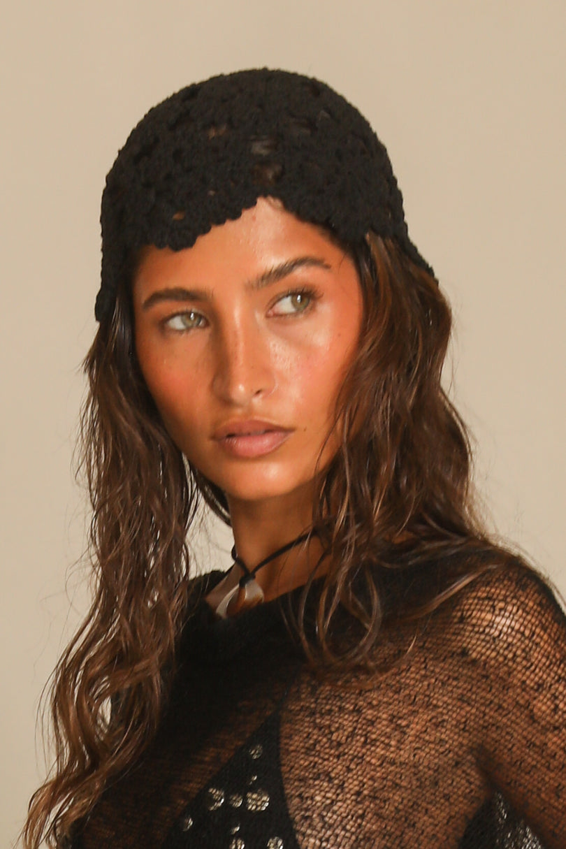 Beaded Crochet Bonnet