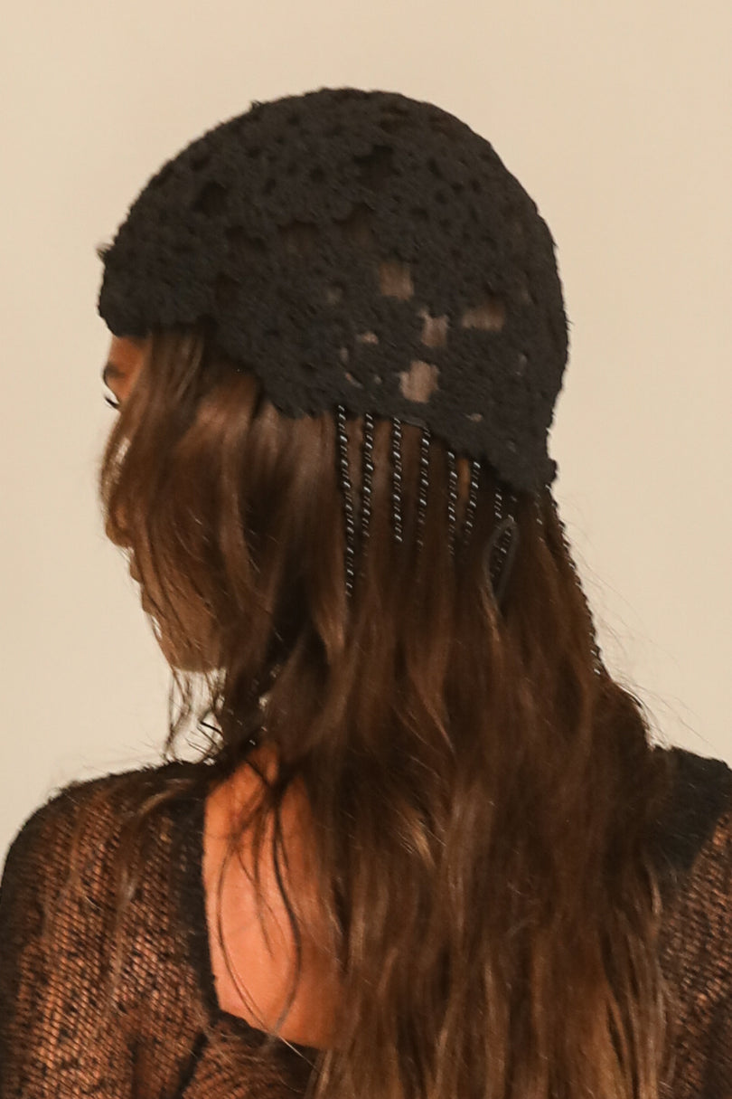 Beaded Crochet Bonnet