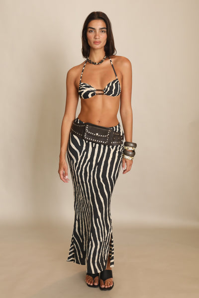 Zebra Maxi Skirt