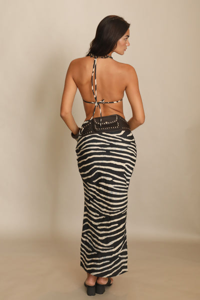 Zebra Maxi Skirt