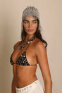 Silver Beaded Bonnet Hat