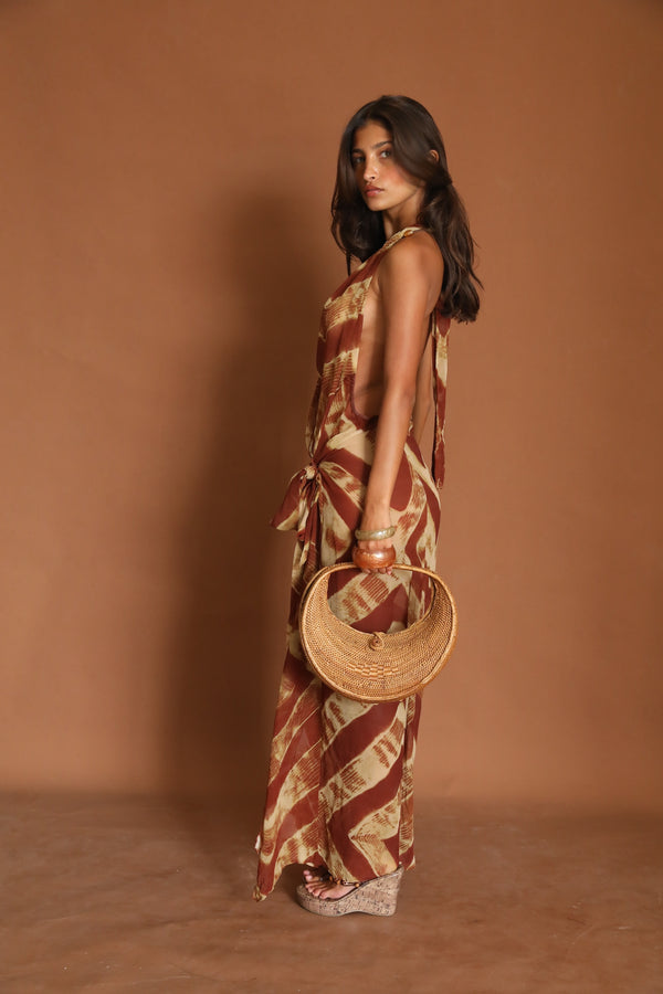 Handwoven Crescent Rattan Bag