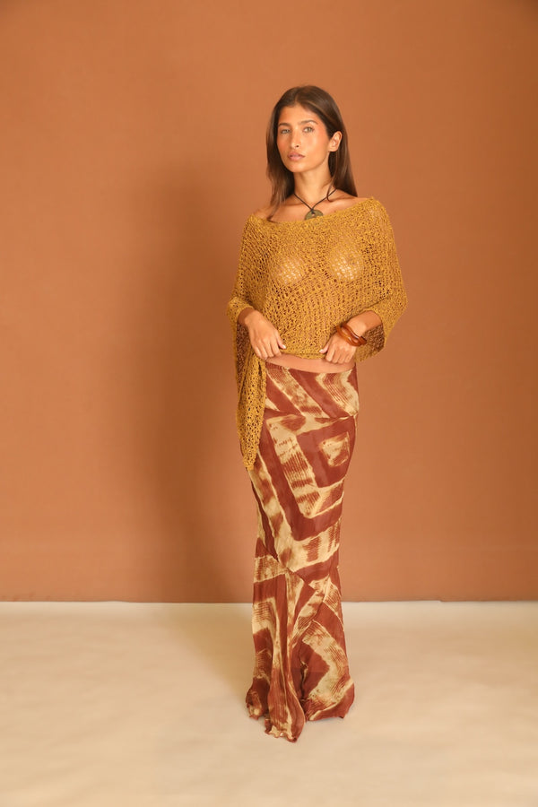 Ghana Camel Knit Poncho