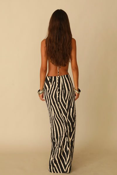 Zebra Maxi Skirt