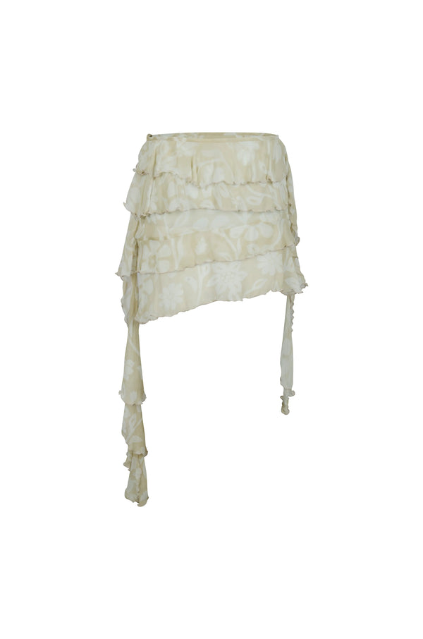 Asymmetric Ruffle Skirt Sabbia ranacoatelier