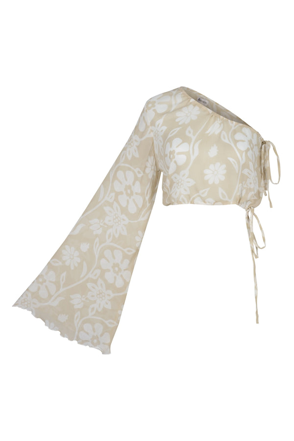 Asymmetric One Sleeve Top Sabbia ranacoatelier