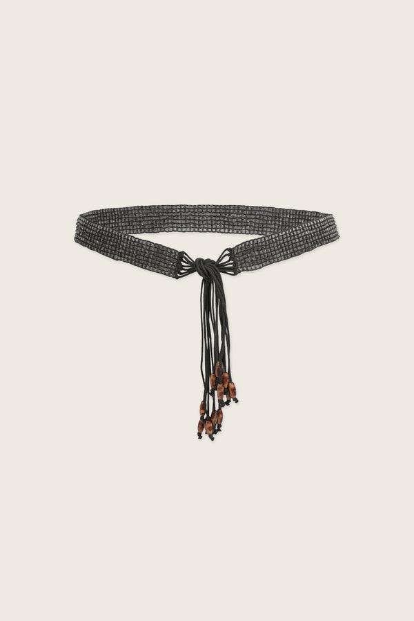 Glass Beaded Cord Belt