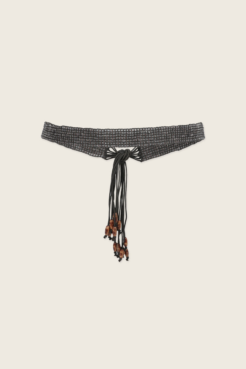 Glass Beaded Cord Belt