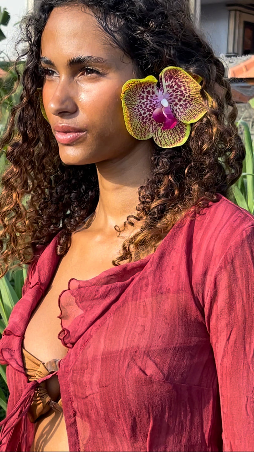 Orchid Bloom Shoe Clip & Earrings