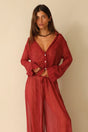 Button-up Blouse Hibiscus