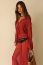 Button-up Blouse Hibiscus