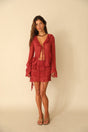 Front Tie Blouse Hibiscus