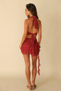 Asymmetric Ruffle Skirt Hibiscus