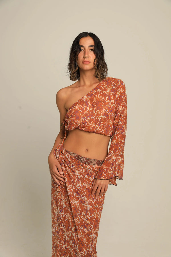 Asymmetric One Sleeve Top Marbella ranacoatelier